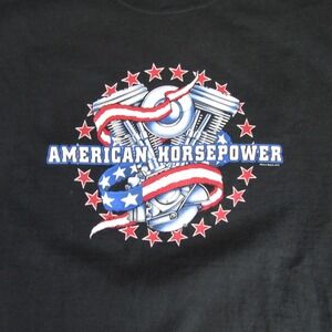 Delta American Horsepower Graphic Tee Motorcycle Biker T-Shirt L Vintage Y2K
